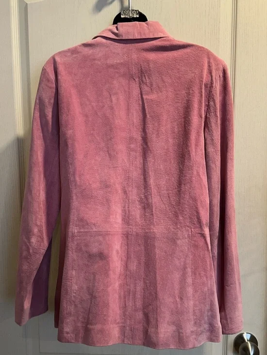 Pink Suede Button-Up Shacket - Picture 2 of 11